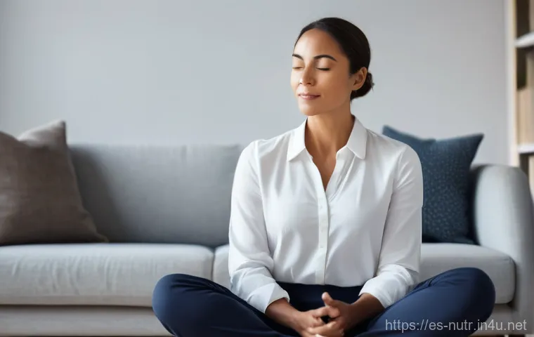 영양사 직무 스트레스 관리법 - Prompt 1: Serene Nutritionist's Self-Care Moment** 영양사 직무 스트레스 관리법 - Prompt 1: Serene Nutritionist's Self-Care Moment**